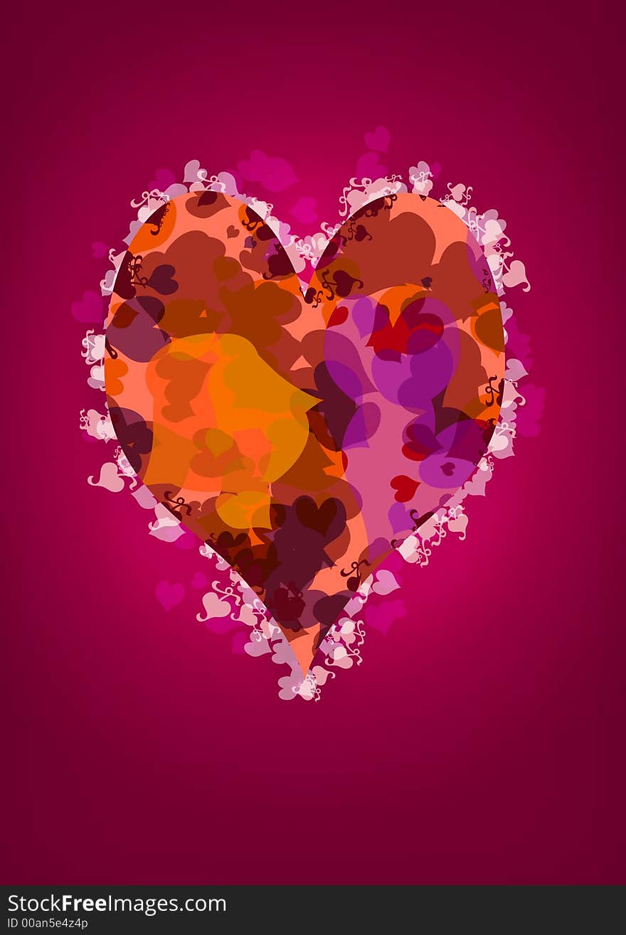 Purple valentine's day heart illustration