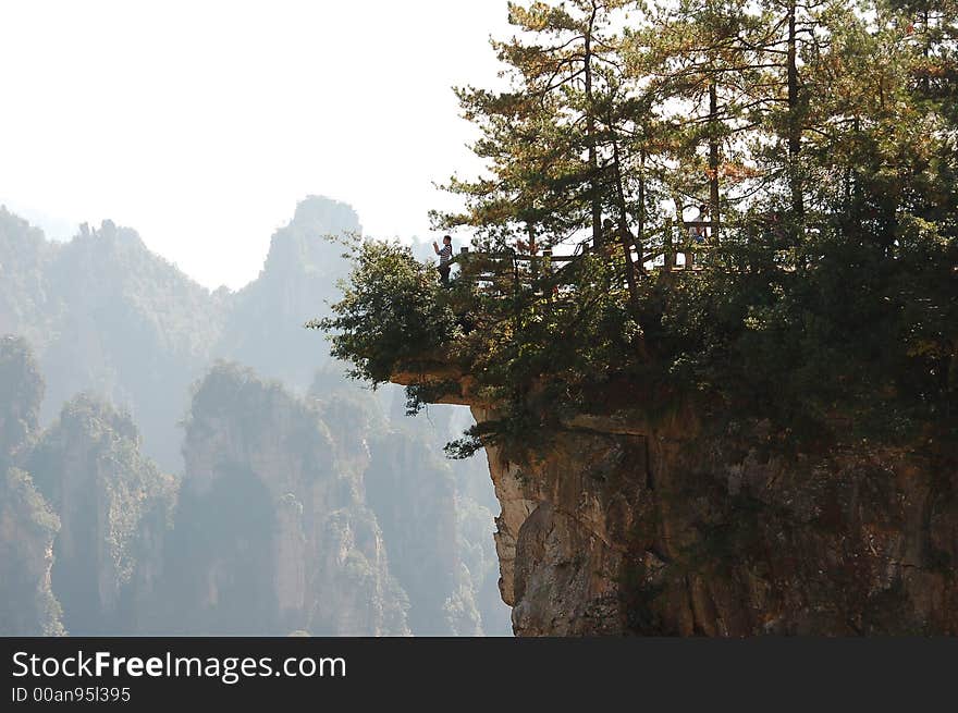 View of china forest reserve from a viewing platform. View of china forest reserve from a viewing platform