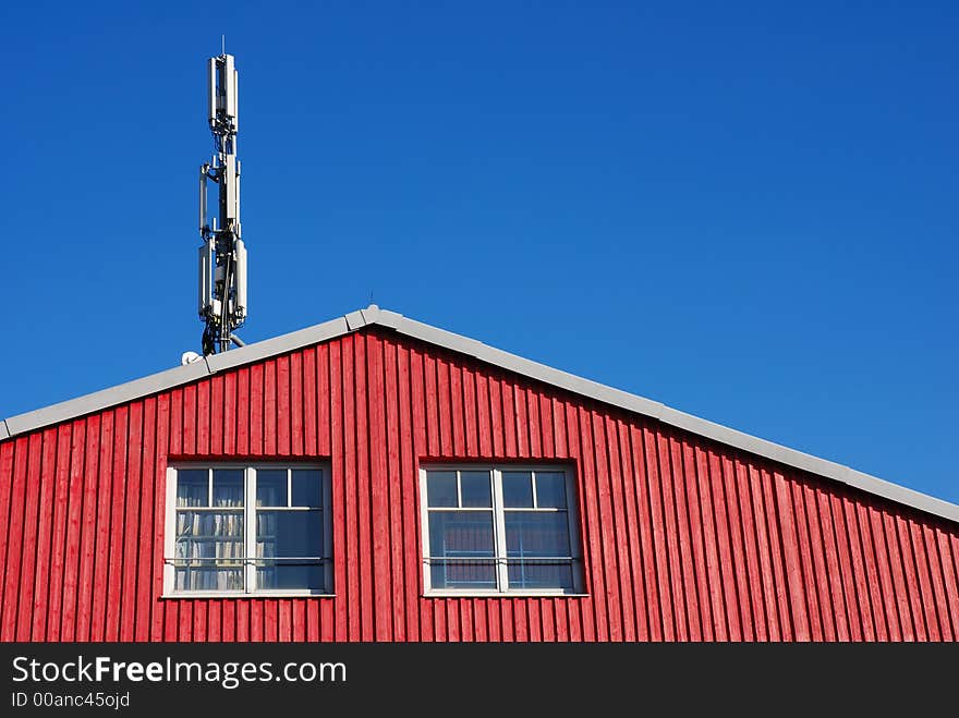 Communication tower and two windows