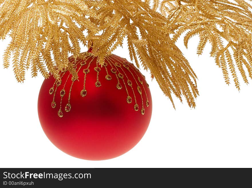 Close up of Red and gold christmas decoration