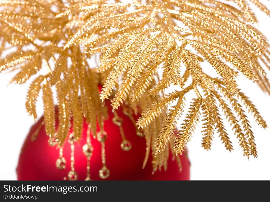 Close up of Red and gold christmas decoration