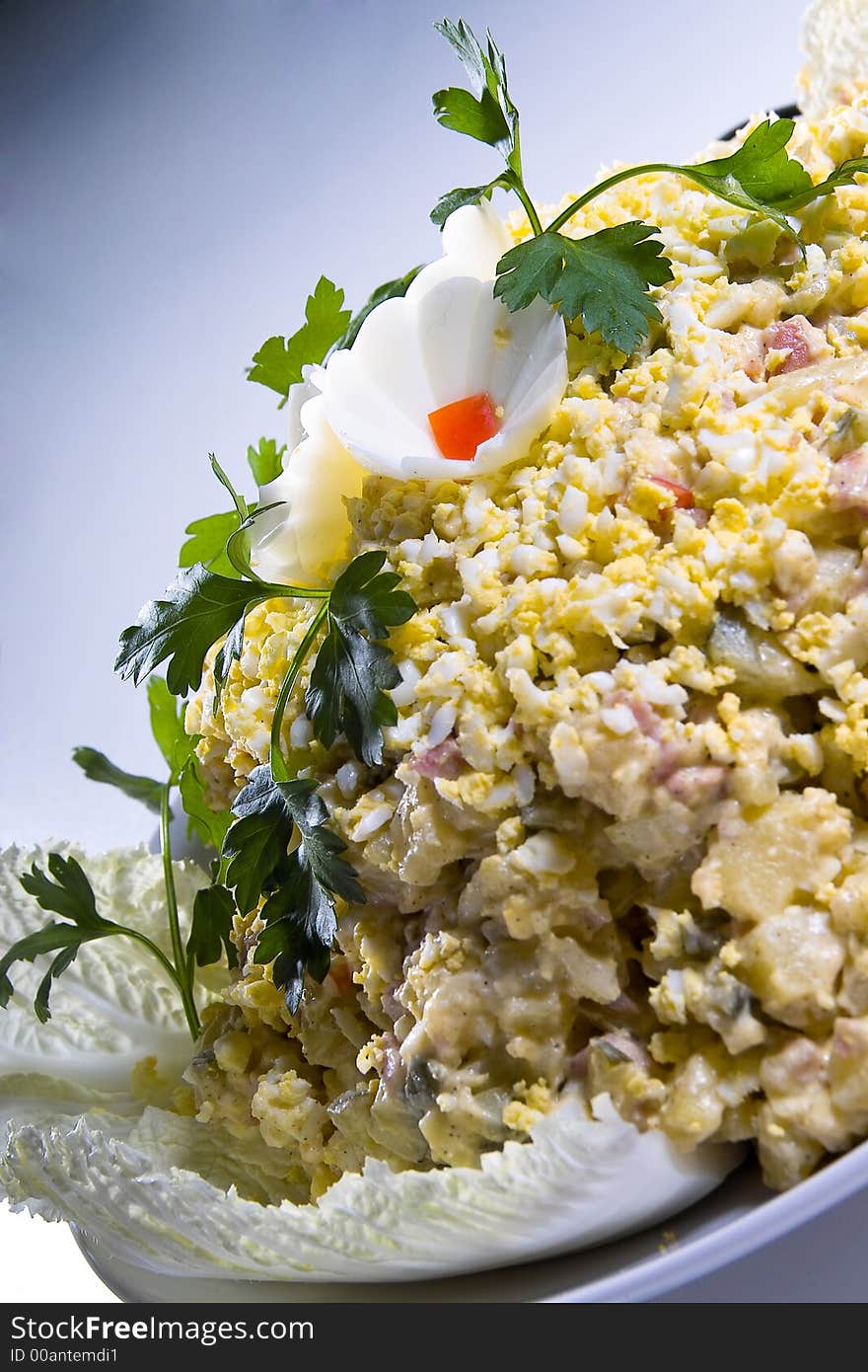 Delicious egg salad with ham and cheese. Delicious egg salad with ham and cheese