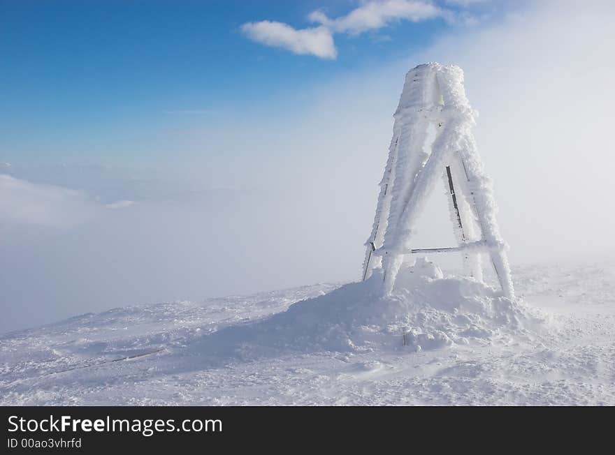 Triangulation mark on Carpathian peak