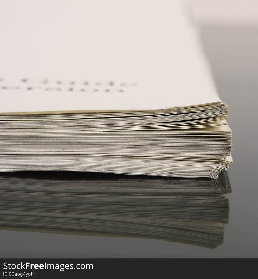 The pile of business papers on the table. The pile of business papers on the table