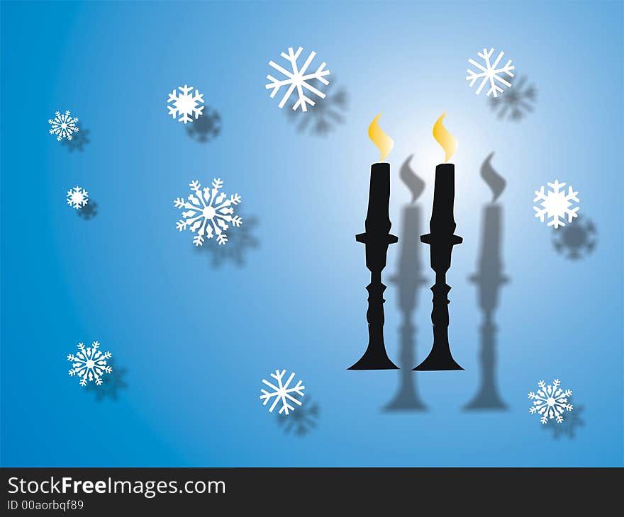 Colored background with black candles and flakes. Colored background with black candles and flakes