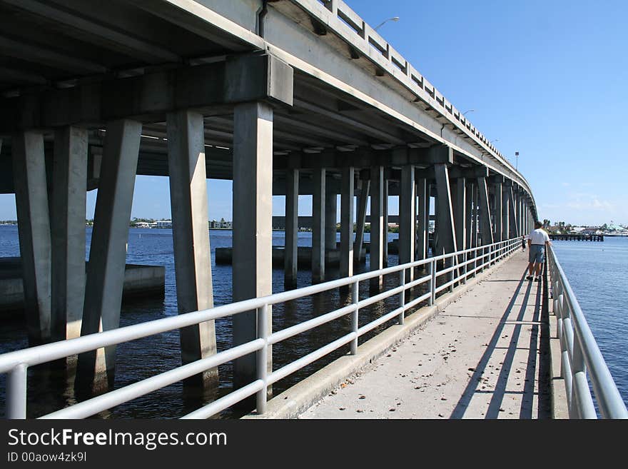 Man On Fishing Bridge