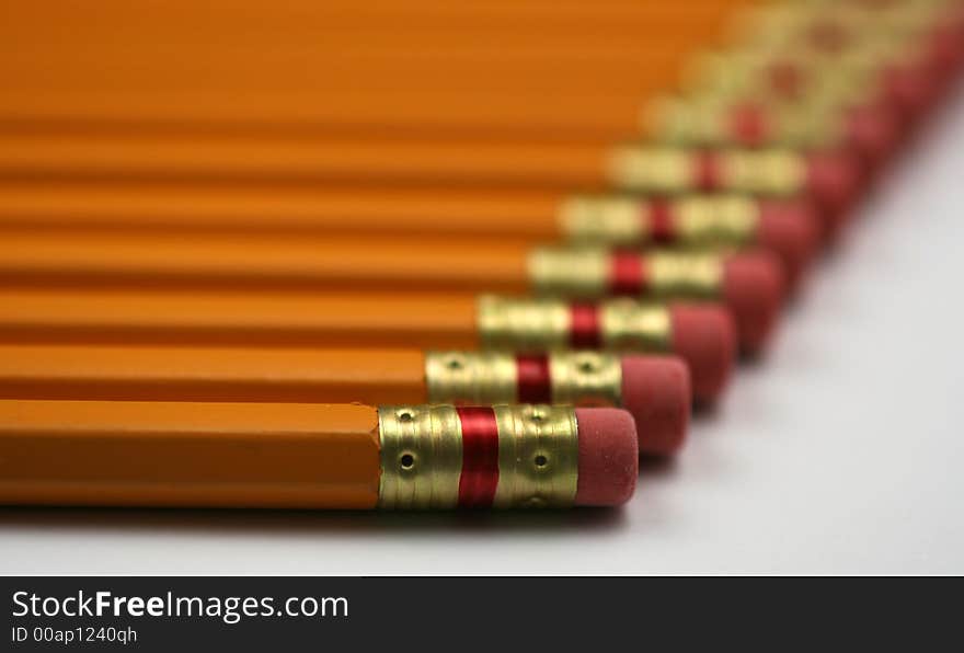 Pencils in a row