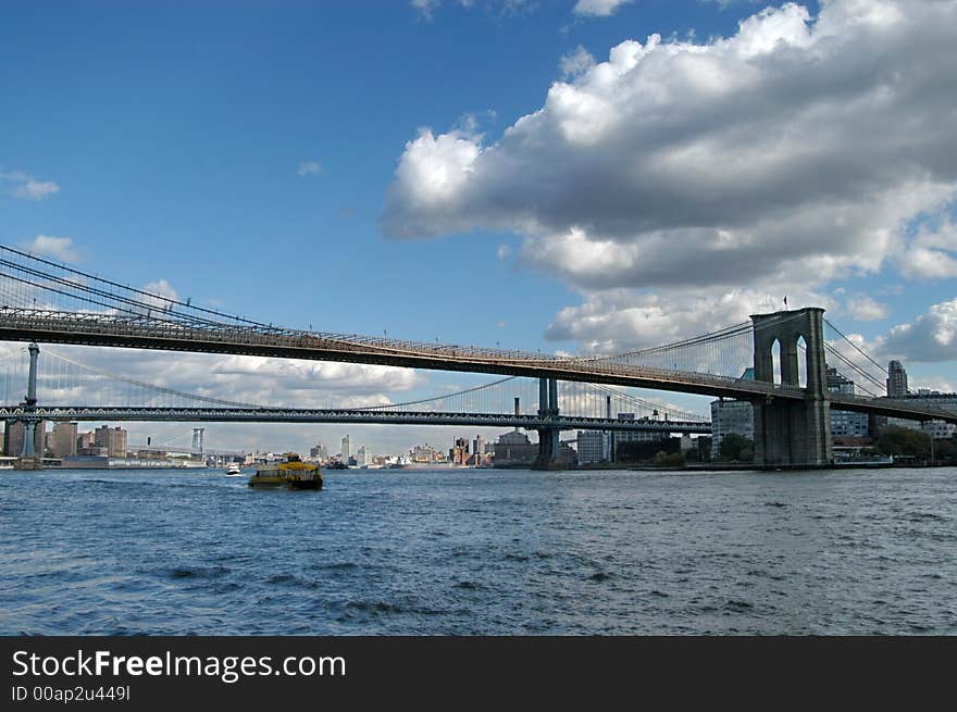 Brooklyn and manhattan  bridge in new york. Brooklyn and manhattan  bridge in new york