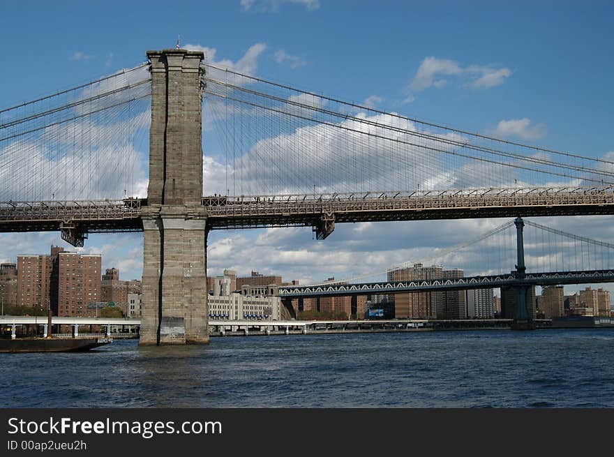 Brooklyn and manhattan  bridge in new york. Brooklyn and manhattan  bridge in new york