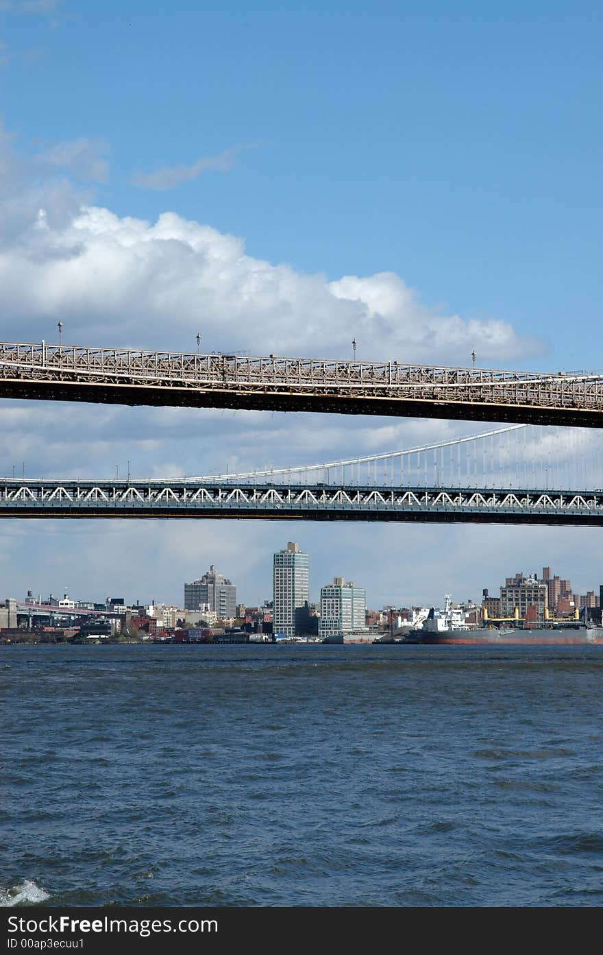 Brooklyn and manhattan  bridge in new york. Brooklyn and manhattan  bridge in new york