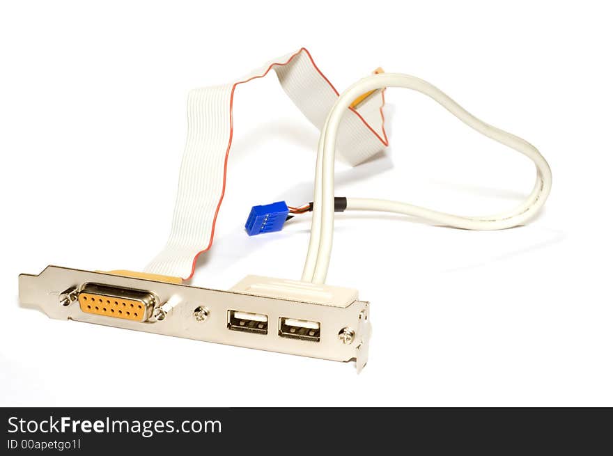 Series object on white: isolated - cable connector. Series object on white: isolated - cable connector