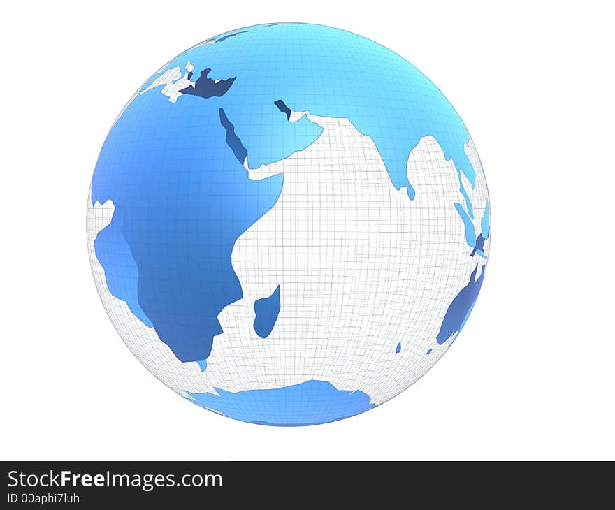 3d rendered blue and white globe