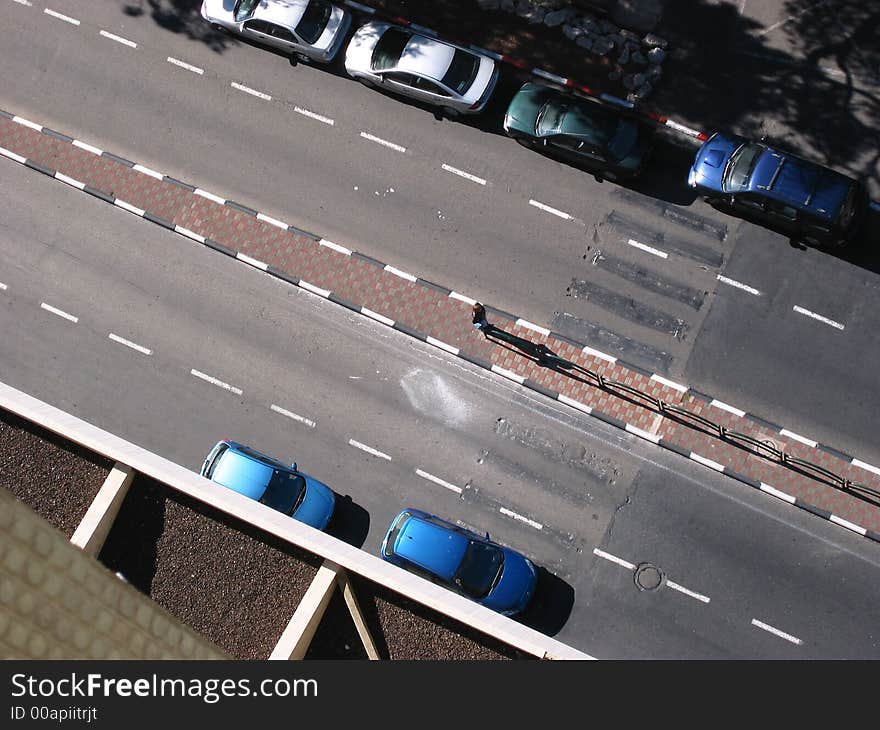 Top view of a road