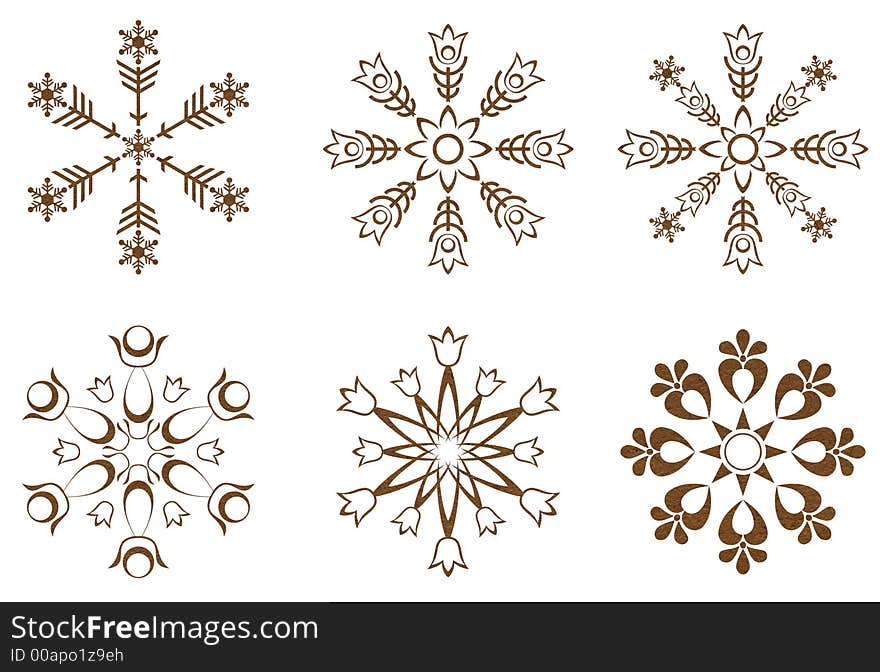 Isolated decorative snowflakes for christmas