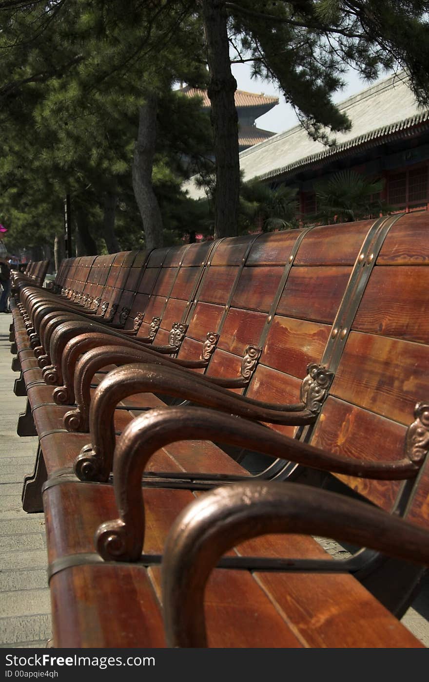 Resting chairs in the Forbidden City, Beijing