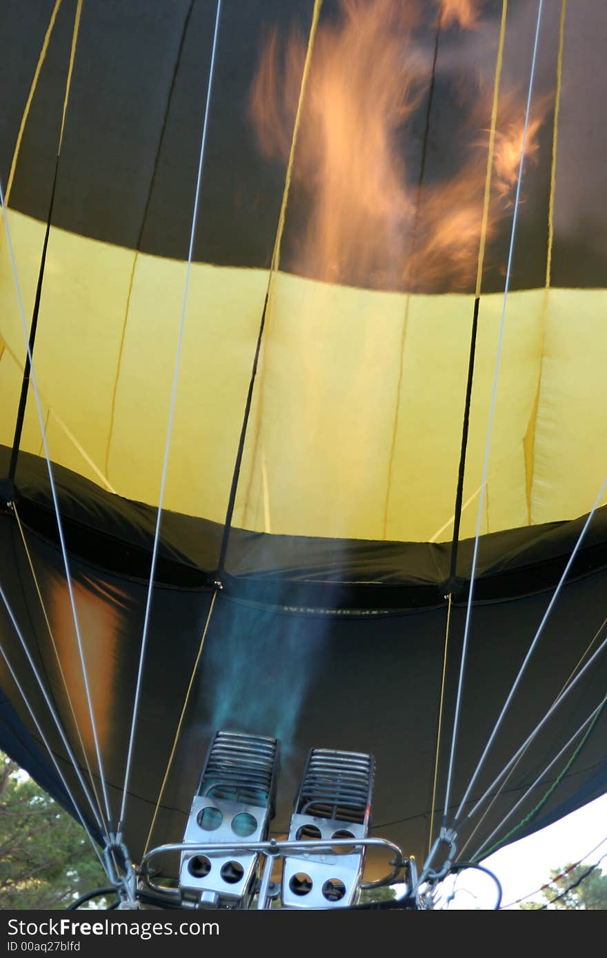 Hot air balloon preparation at the festival