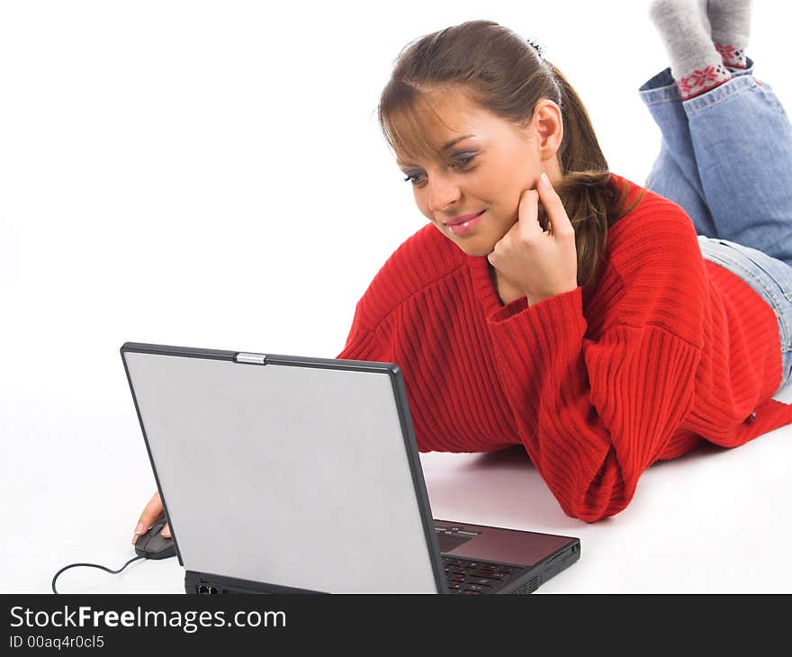 Young women using laptop