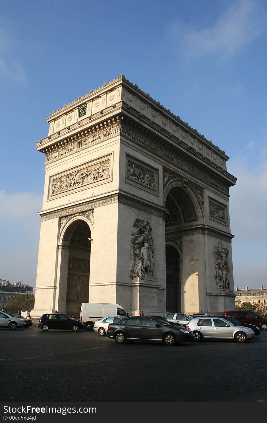 The avenue (boulevarde) of Champs Elysee and the Arch of Triumph