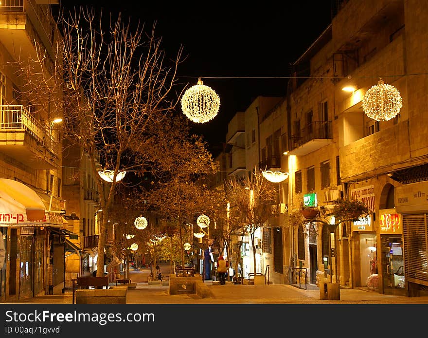 Jerusalem Ben Iehuda stree at night