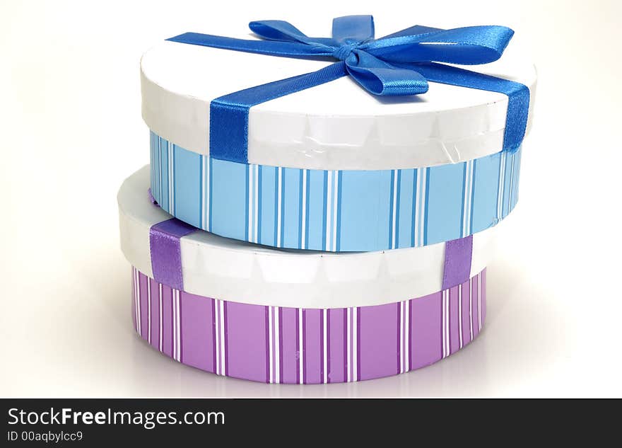 Photo of a Blue and Purple Gift Box - Everyday Object. Photo of a Blue and Purple Gift Box - Everyday Object