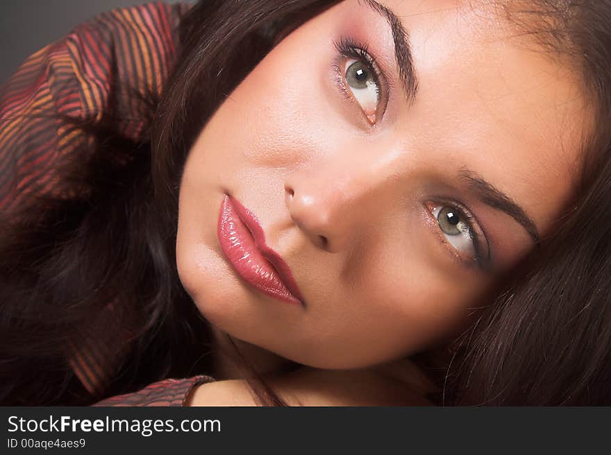 Portrait of Fresh and Beautiful brunette woman