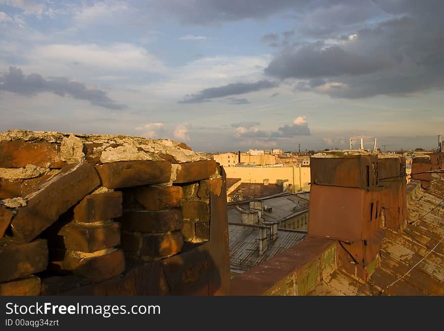 The view from a roof in St.-Petersburg. The view from a roof in St.-Petersburg