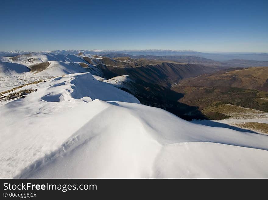 Snow covered mountains in late autumn. Snow covered mountains in late autumn