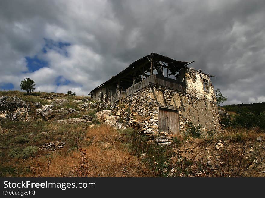 Old abandoned and  ruined house