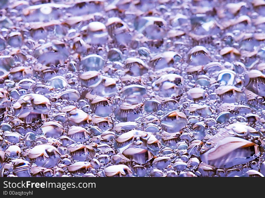 Extreme close up of glass covered dew. Extreme close up of glass covered dew