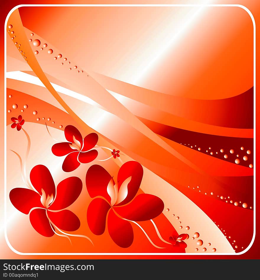 Red flowers and red background. Red flowers and red background