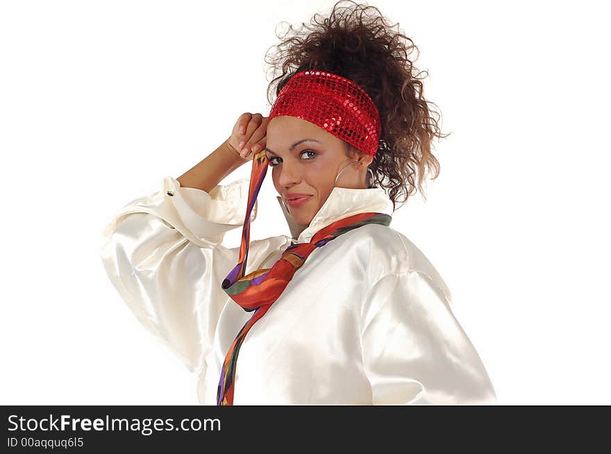 Portraits of smiling young girl on white backgrounds. Portraits of smiling young girl on white backgrounds