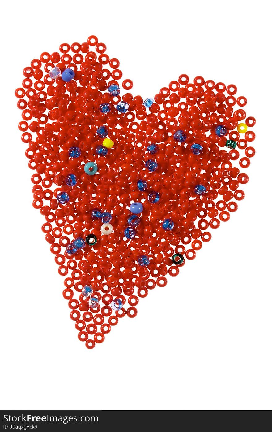 Red Heart From Galss Beads