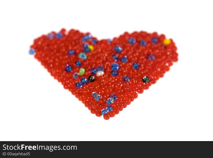 Glass beads heart