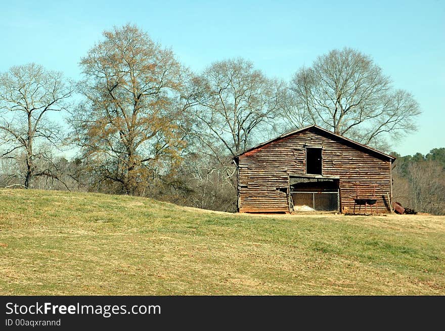 Photographed rustic barn in rural Georgia area.