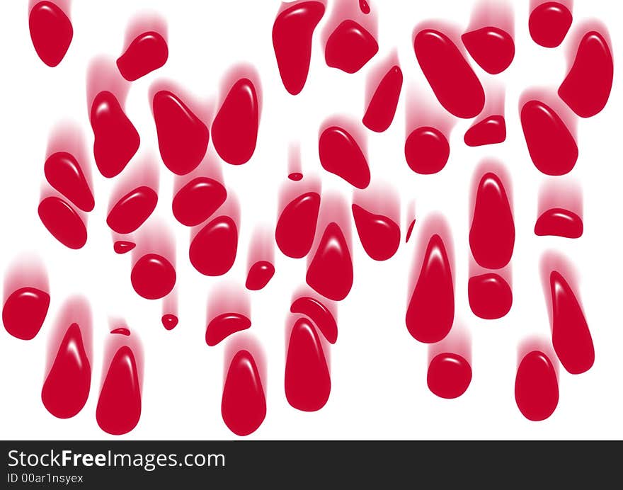 Gutter Drops of blood isolated on a white background. Gutter Drops of blood isolated on a white background