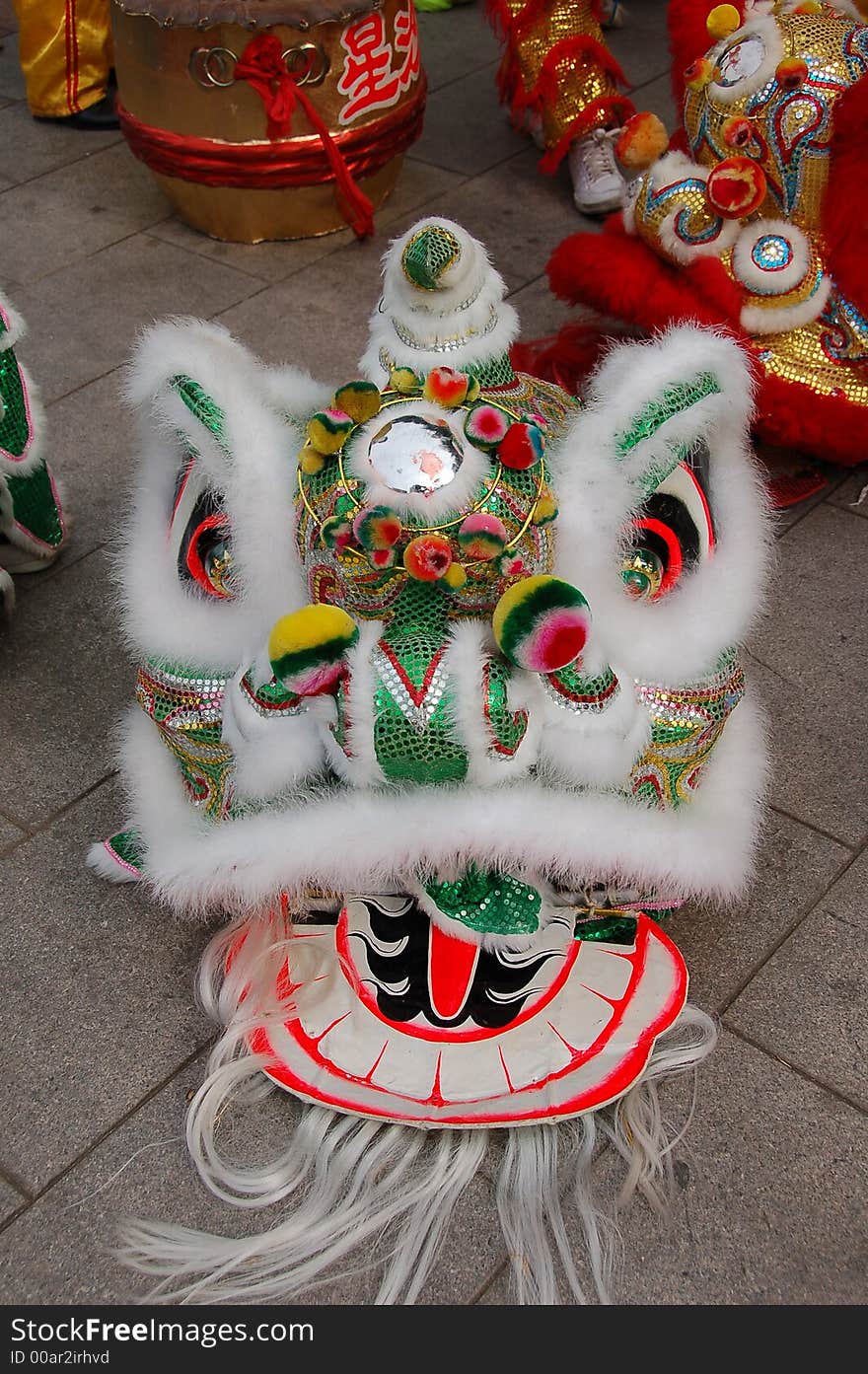 Chinese traditional lion dance head