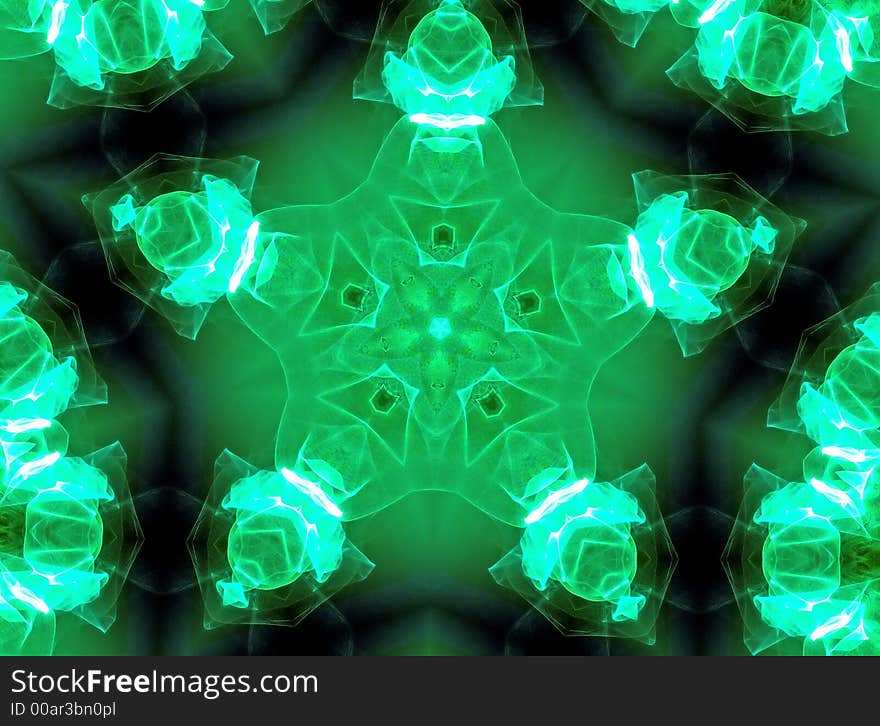 Kaleidoscopic interference pattern produced by a laser beam reflected from a polymer film. Kaleidoscopic interference pattern produced by a laser beam reflected from a polymer film