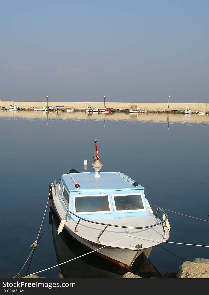 Old boat without name in harbor. Old boat without name in harbor