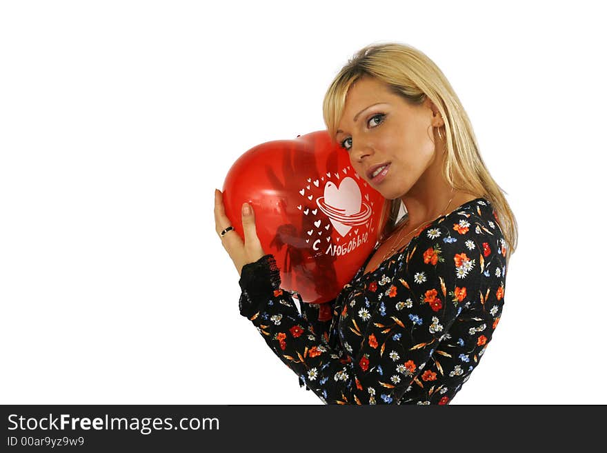 Photo-session of girl Natasha with balloon in studio. Photo-session of girl Natasha with balloon in studio