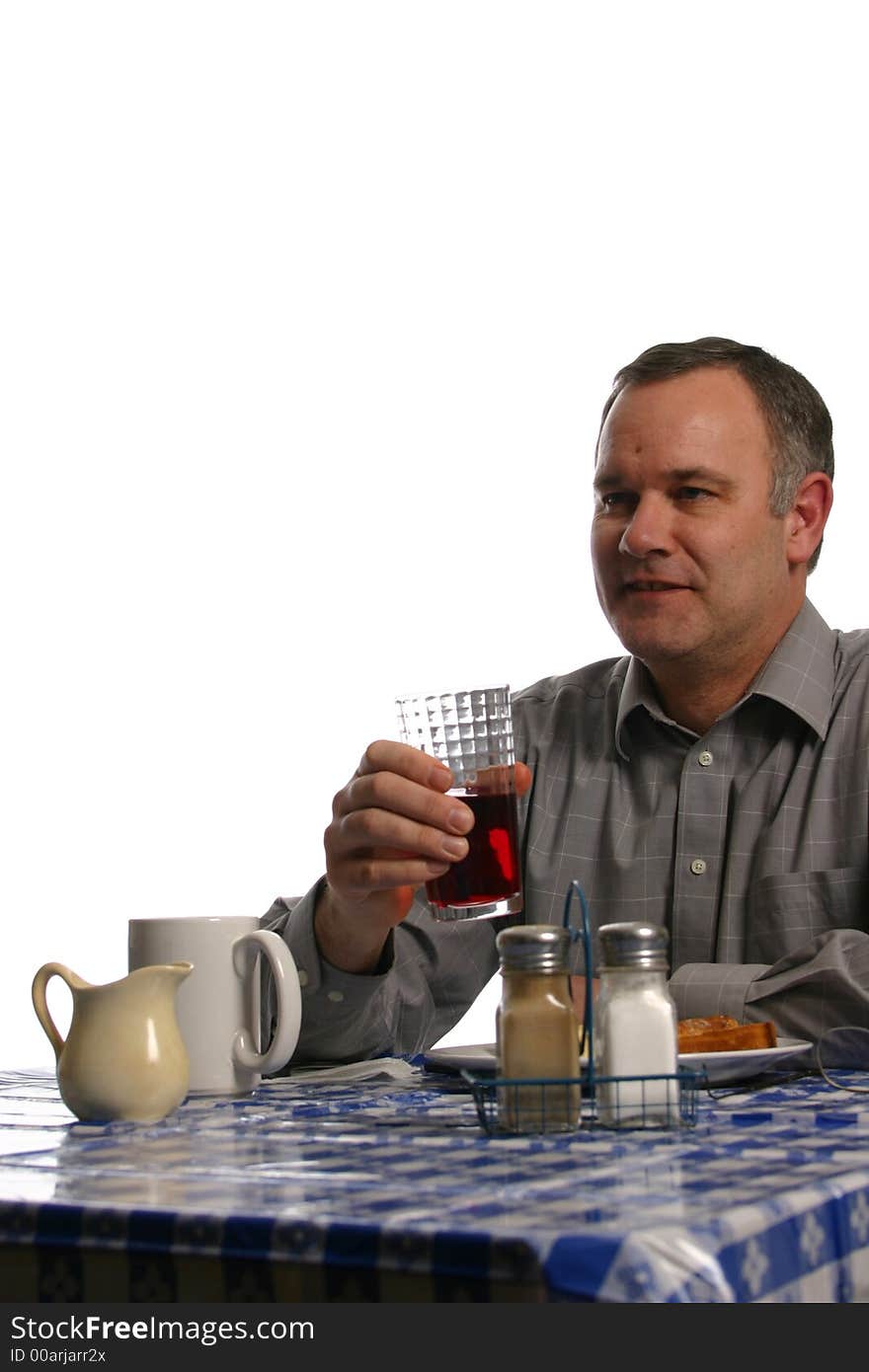 Man in diner having lunch