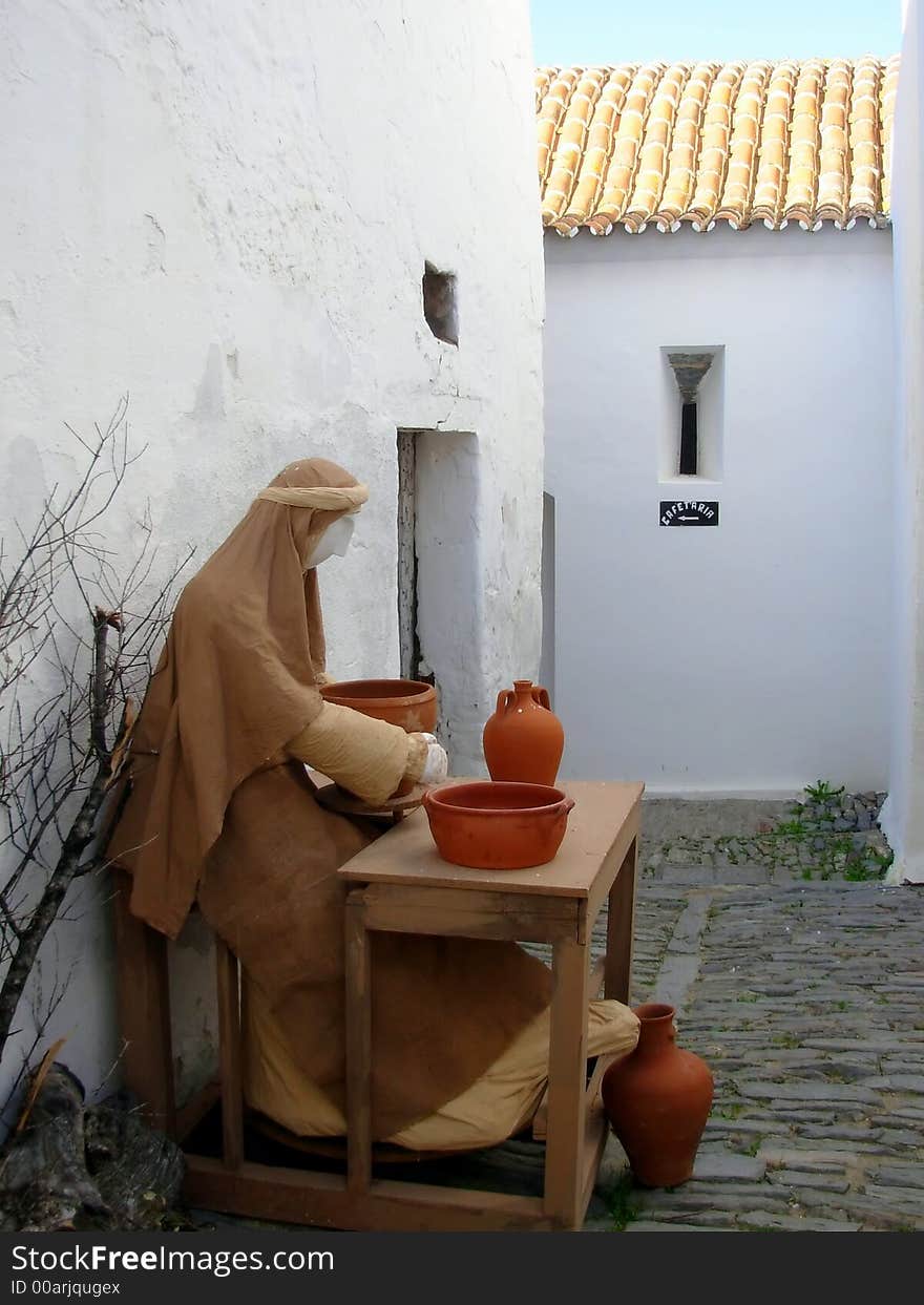 Village of monsaraz with streets decorated during the time of the christmas. Village of monsaraz with streets decorated during the time of the christmas