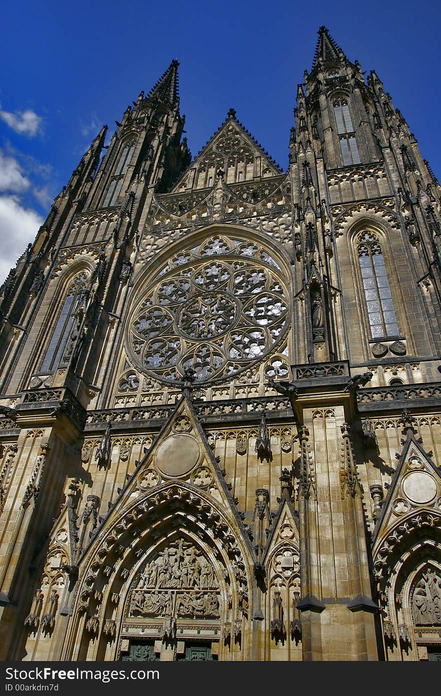 Prague in Czech Republic. cathedral on Hradcany. historic place. Prague in Czech Republic. cathedral on Hradcany. historic place.