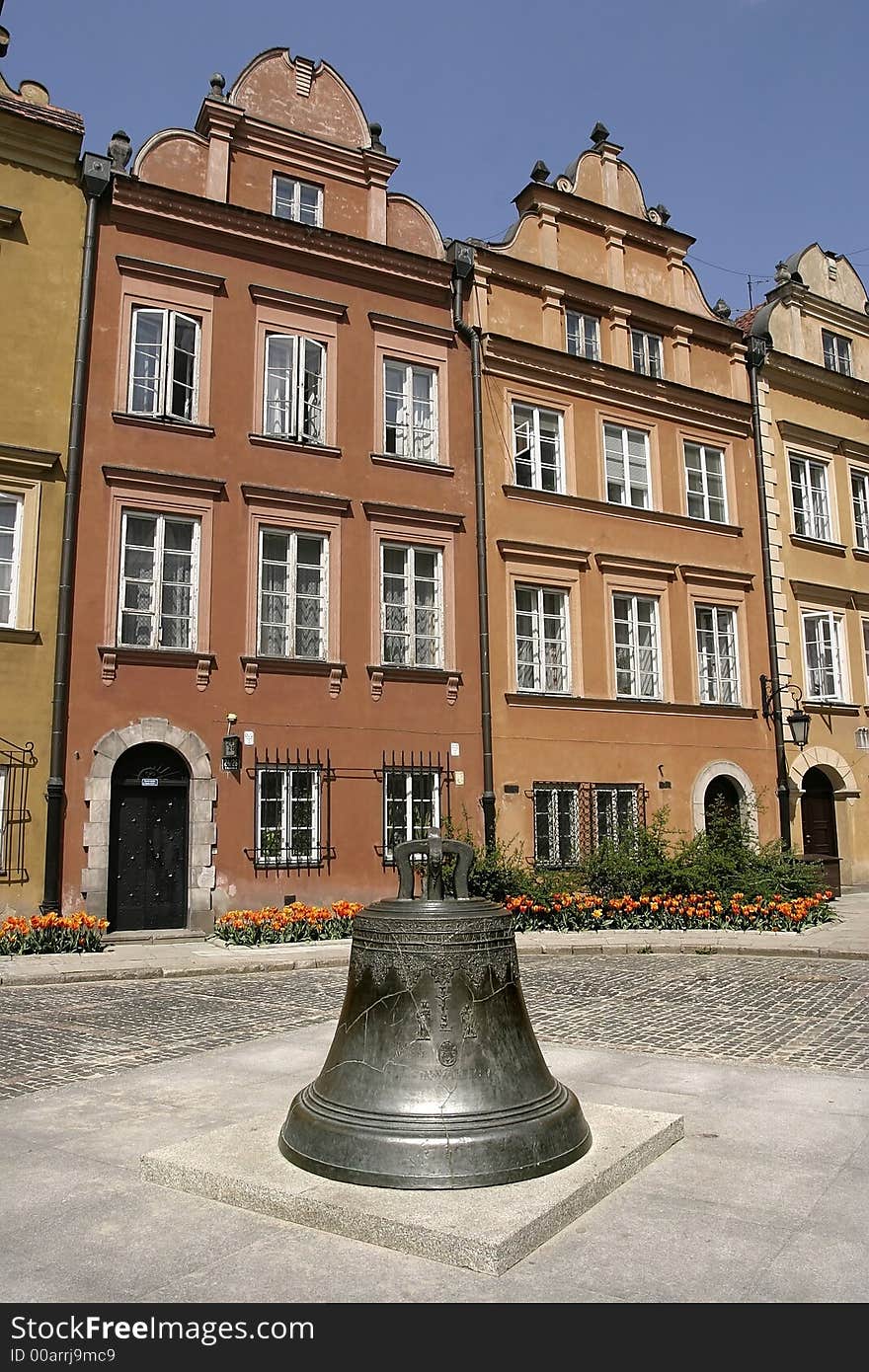 Old town sqare with  tenement-houses in Warsaw, Poland