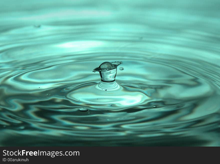 Movement of water is frozen by means of flash. Movement of water is frozen by means of flash