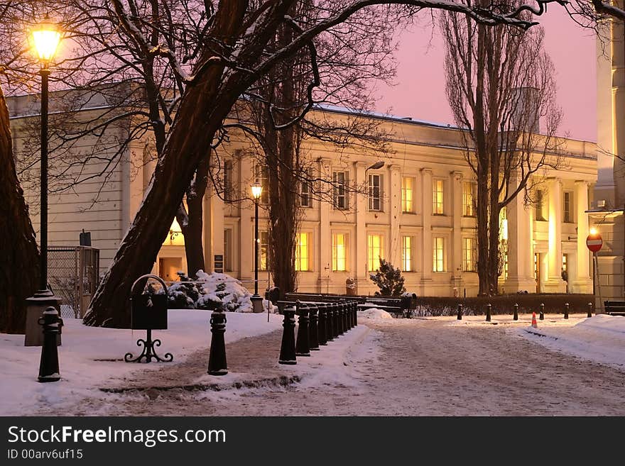 Buildings at night