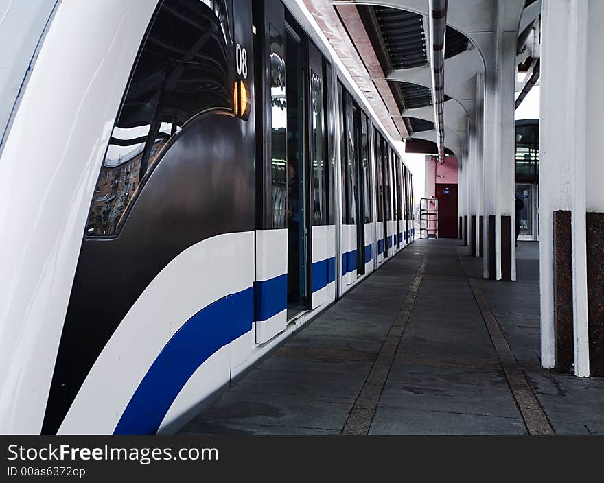 Moscow monorail. Modern exterior view, and also speed and convenience!