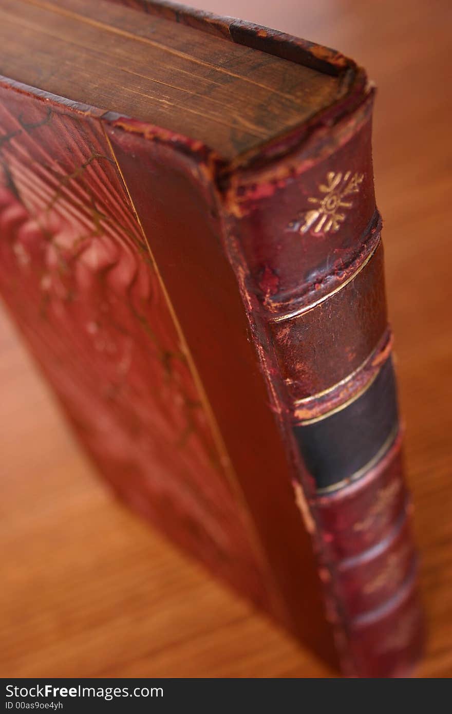 Close up of an old book's spine. Close up of an old book's spine