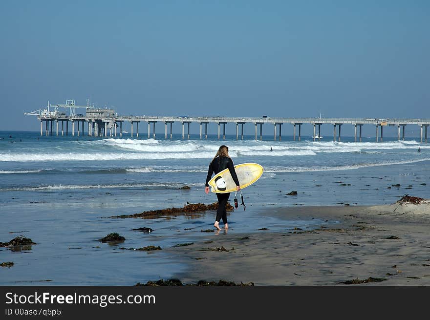 Surfer On The Beach