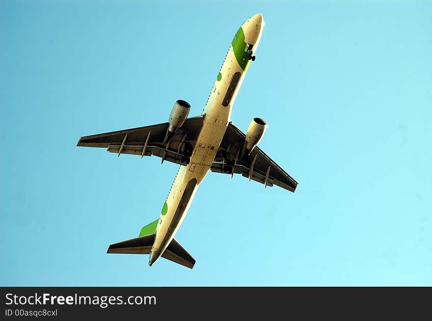 Airplane flying in the sky