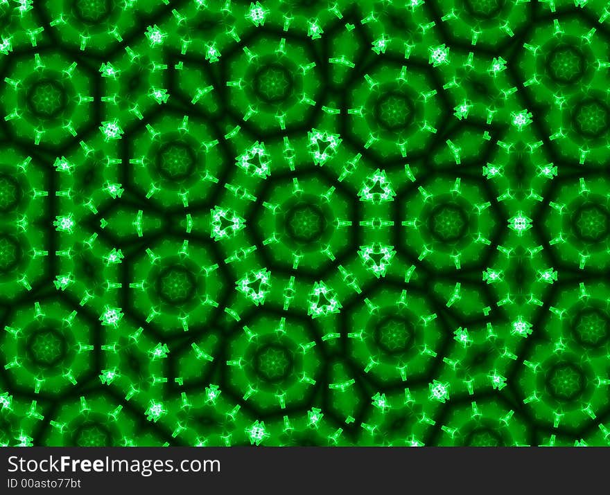 Kaleidoscopic interference pattern produced by a laser beam reflected from a polymer film. Kaleidoscopic interference pattern produced by a laser beam reflected from a polymer film